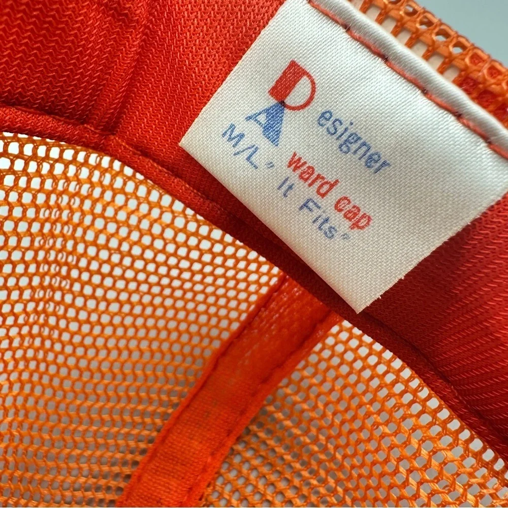 👉 Vintage Pismo Coast Village Trucker Hat – Orange & White Mesh Snapback – Cap